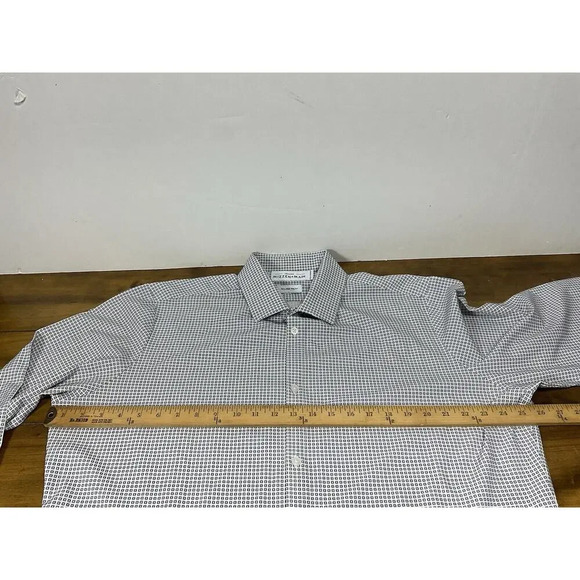 Mizzen & Main Shirt Mens XX Large Trim Fit White Blue Print Leeward Stretch - Picture 7 of 10